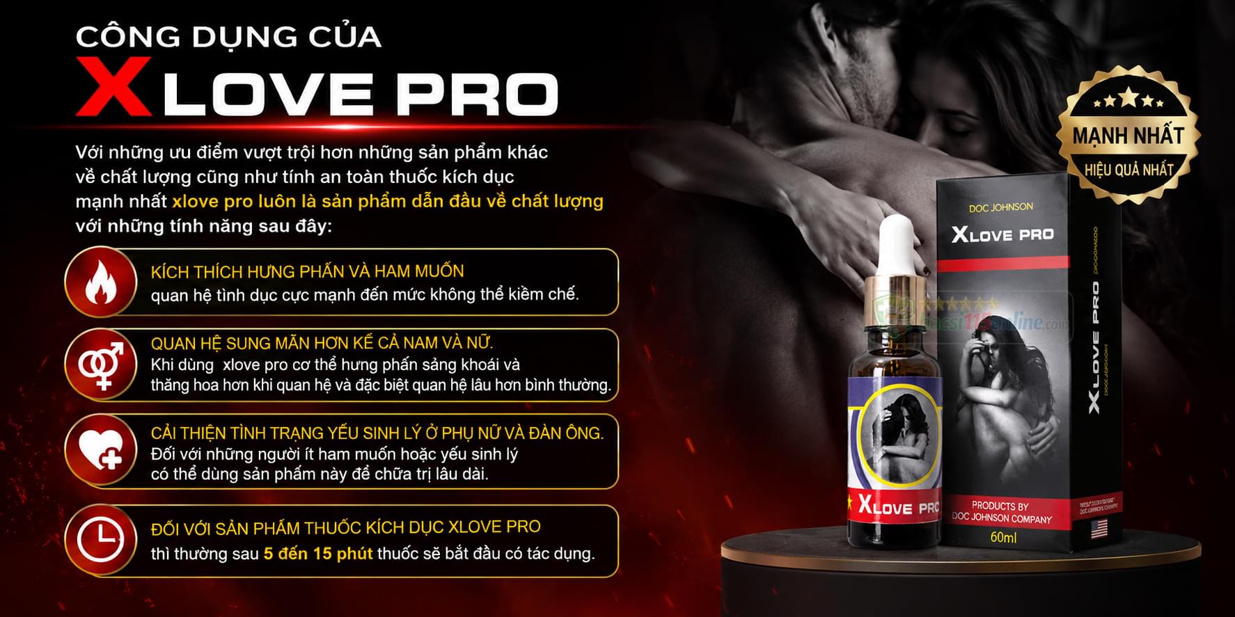 Tác dụng của thuốc kích dục xlove pro chính hãng