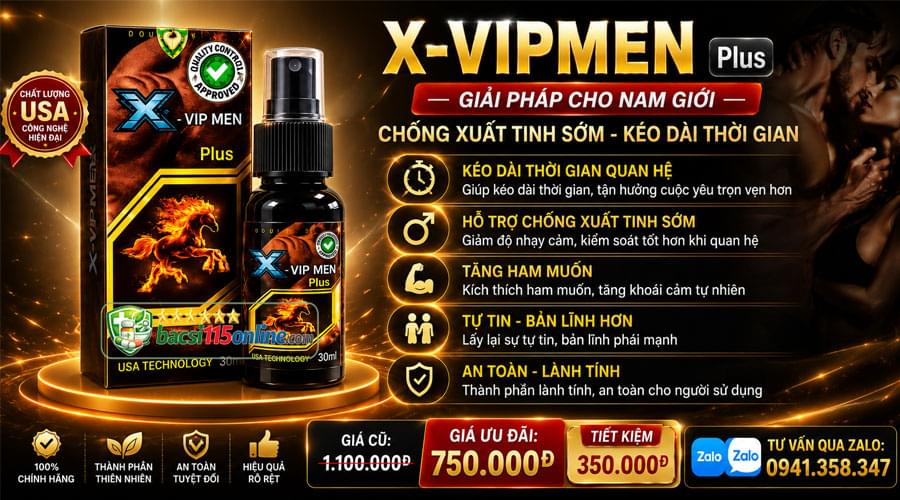 Chai xịt chống xuất tinh sớm chính hãng X-vipmen plus