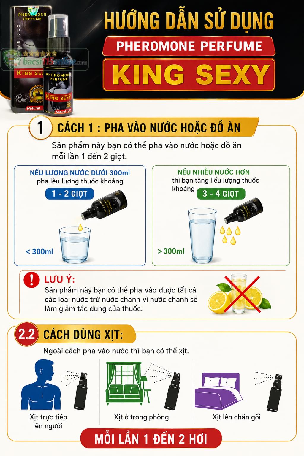 Hướng dẫn cách dùng king sexy pheromone