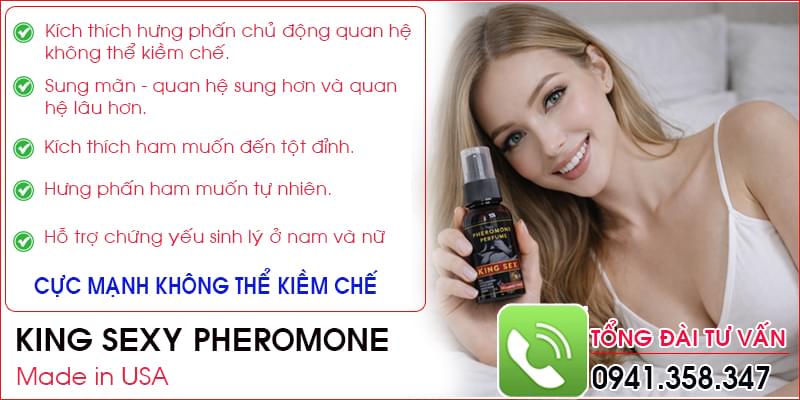 King sexy pheromone 2 trong 1 vừa xịt vừa có thể pha nước dòng cao cấp